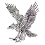 Tuliper Retro Eagle Hawk Animal Pin Austrian Crystal Brooch