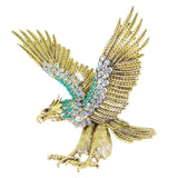 Tuliper Retro Eagle Hawk Animal Pin Austrian Crystal Brooch