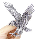 Tuliper Retro Eagle Hawk Animal Pin Austrian Crystal Brooch