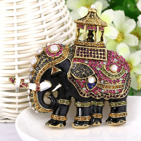 Tuliper Retro Elephant Animal Brooch