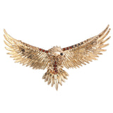 Tuliper Retro Flying Eagle Hawk Animal Pin Austrian Crystal Brooch