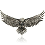 Tuliper Retro Flying Eagle Hawk Animal Pin Austrian Crystal Brooch