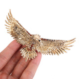 Tuliper Retro Flying Eagle Hawk Animal Pin Austrian Crystal Brooch