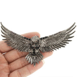 Tuliper Retro Flying Eagle Hawk Animal Pin Austrian Crystal Brooch