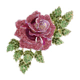 Tuliper Rose Flower Pins Austrian Crystal Rhinestone Brooches