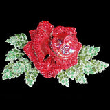 Tuliper Rose Flower Pins Austrian Crystal Rhinestone Brooches