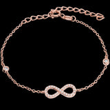 Tuliper Rose Gold 925 Sterling Silver Bowknot Infinity With Brildal Bridesmaid Bracelet