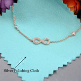 Tuliper Rose Gold 925 Sterling Silver Bowknot Infinity With Brildal Bridesmaid Bracelet