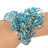 Tuliper Royal Phoenix Animal Bracelet Bangle Blue Austrian Crystal Rhinestone Bangle Cuff