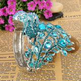 Tuliper Royal Phoenix Animal Bracelet Bangle Blue Austrian Crystal Rhinestone Bangle Cuff