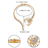 Tuliper  Alloy Gold Tone Scorpion Choker Necklace