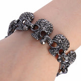 Tuliper Skull Bone Skeleton Bracelet Austrian Crystal Rhinestone Bracelets