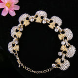 Tuliper Skull Bone Skeleton Bracelet Austrian Crystal Rhinestone Bracelets