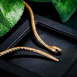 Tuliper Slim Snake Alloy Gold Tone Choker Necklace