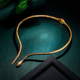 Tuliper Slim Snake Alloy Gold Tone Choker Necklace