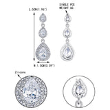 Tuliper Teardrop Cubic Zircon Bridal Earrings Austrian Crystal Dangle Earrings