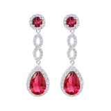 Tuliper Teardrop Infinity Bridal Earrings Cubic Zircon Dangle Earrings Jewelry
