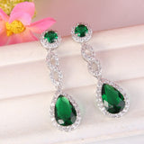 Tuliper Teardrop Infinity Bridal Earrings Cubic Zircon Dangle Earrings Jewelry