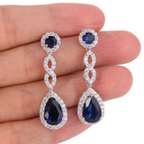 Tuliper Teardrop Infinity Bridal Earrings Cubic Zircon Dangle Earrings Jewelry