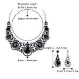 Tuliper Vase Teardrop Austrian Crystal Rhinestone Wedding Necklace Earrings Set