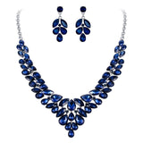 Tuliper Water Drop Ear Bridal Jewelry Austrian Crystal Wedding Necklace Earrings Set