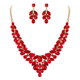 Tuliper Water Drop Ear Bridal Jewelry Austrian Crystal Wedding Necklace Earrings Set