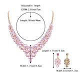 Tuliper Water Drop Ear Bridal Jewelry Austrian Crystal Wedding Necklace Earrings Set