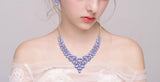 Tuliper Water Drop Ear Bridal Jewelry Austrian Crystal Wedding Necklace Earrings Set