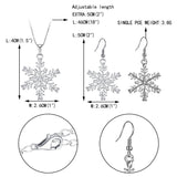 Tuliper Winter Snowflake Bridal Jewelry Austrian Crystal Necklace Earrings Set