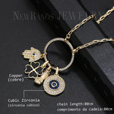 Turkish Circle Round Necklace Evil Eye Pendant Necklace