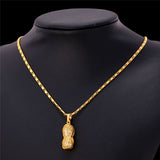 U7 Fashion Peanut Pendant Necklace