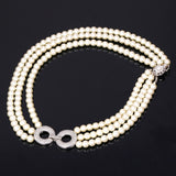 U7 Simulated Pearl Jewelry Rhinestone Wedding Choker Necklaces N451