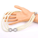 U7 Simulated Pearl Jewelry Rhinestone Wedding Choker Necklaces N451