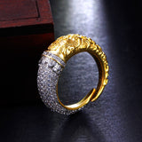 Unique Design Ring Copper metal in White and Gold color pave High Grade CZ Stones Ring