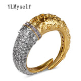 Unique Design Ring Copper metal in White and Gold color pave High Grade CZ Stones Ring