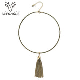 Viennois  Coffee Gold Collar Necklaces Tassel Pendant