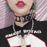 WKOUD EAM European And American Style Harajuku Punk Abdomen Belt Joker Item Collar Necklace ZE207