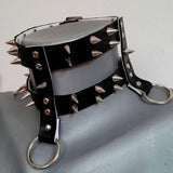 WKOUD EAM European And American Style Harajuku Punk Abdomen Belt Rock And Roll Dark Metal Rivets ZE086