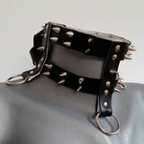 WKOUD EAM European And American Style Harajuku Punk Abdomen Belt Rock And Roll Dark Metal Rivets ZE086