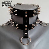 WKOUD EAM European And American Style Harajuku Punk Abdomen Belt Rock And Roll Dark Metal Rivets ZE086