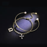 WKOUD EAM Rhinestone Inlaid Bracelet Bracelet