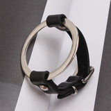 WKOUD EAM Temperament Metal Pu Leather Split Joint Cool Buckle Bracelet