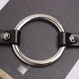 WKOUD EAM Temperament Metal Pu Leather Split Joint Cool Buckle Bracelet