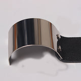 WKOUD EAM Spring Summer Temperament Metal Split Joint Pu Leather Personality Bracelet