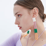 WKOUD EAM Personality Long Square Earrings 6#JY658