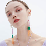 WKOUD EAM Personality Long Square Earrings 6#JY658