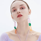 WKOUD EAM Personality Long Square Earrings 6#JY658