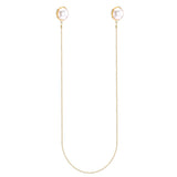 WKOUD EAM Chain Imitation Pearl Brief Personality Earrings