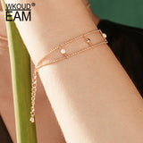 WKOUD EAM Double Layer Brief Temperament Sen Bracelet 6#JY166