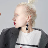 WKOUD EAM Hit Color Hair Ball Personality Earrings